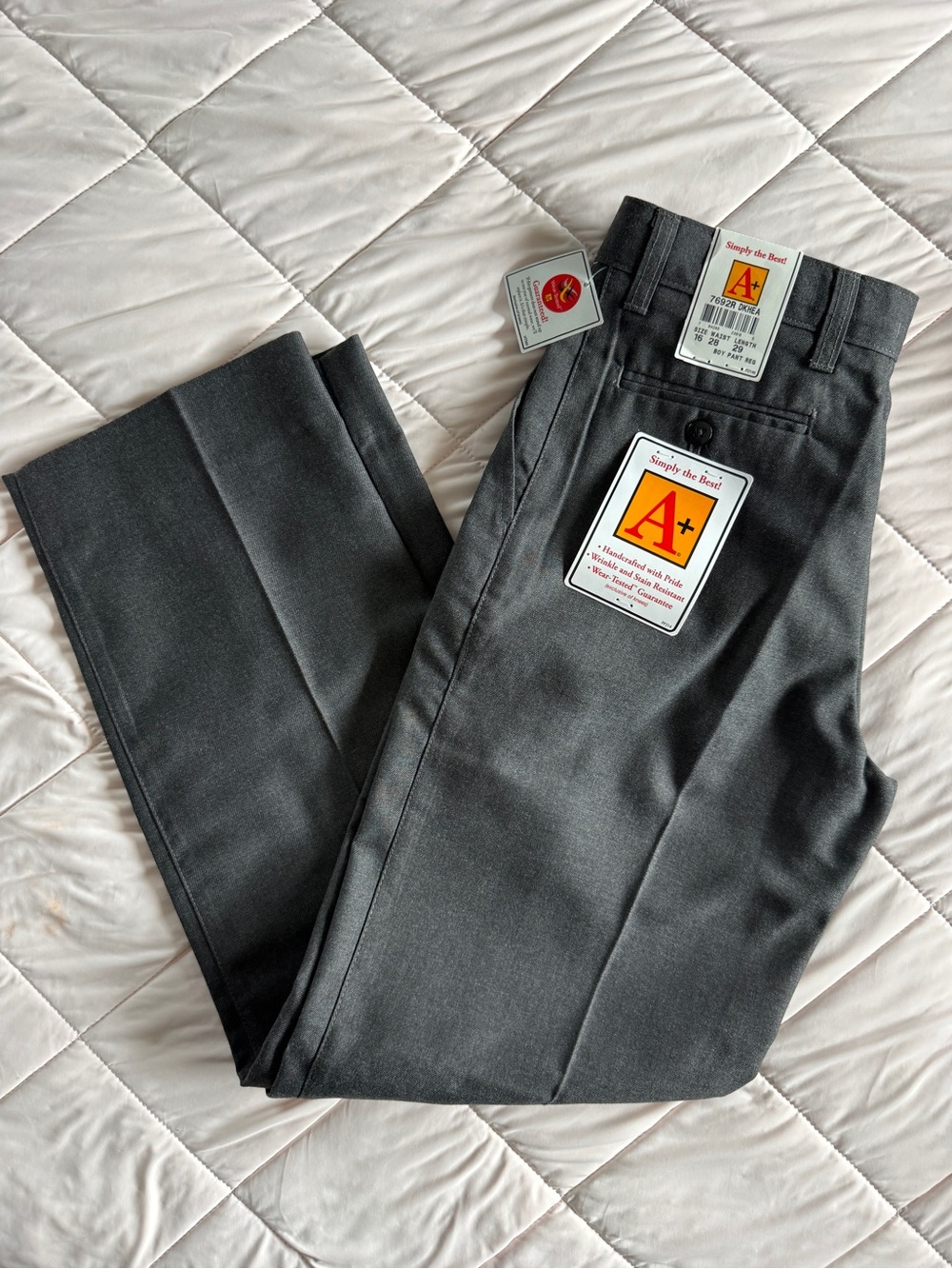 Kids Uniform Dress Pants in Charcoal Gray